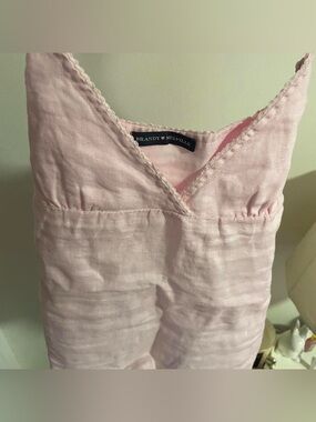 Brandy Melville Pale Pink Linen V-Neck Tie Back Cami